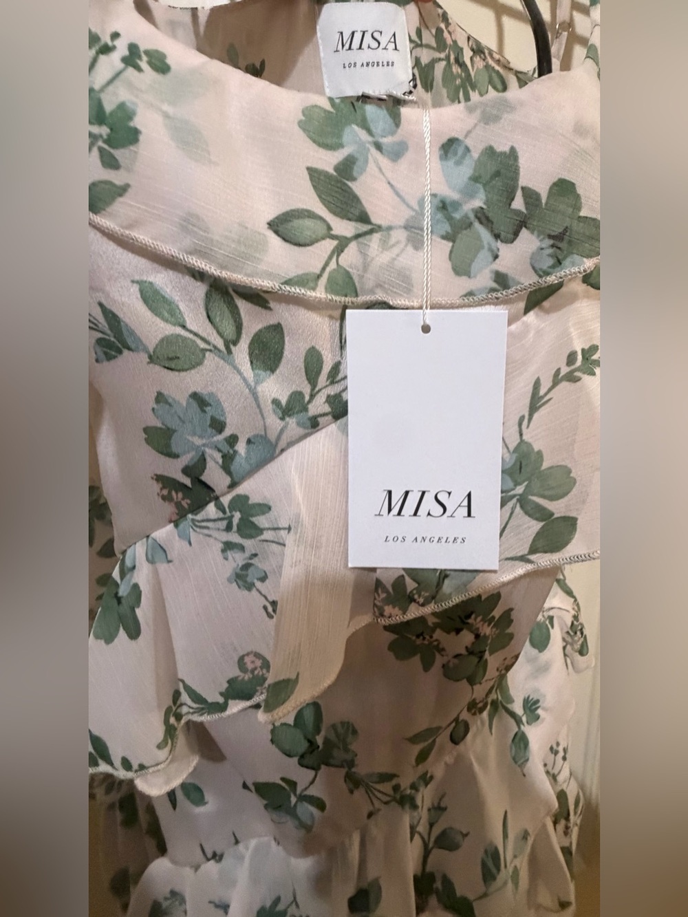 Misa Los Angeles White Floral Asymmetrical Ruffle Dress - Picture 6 of 15
